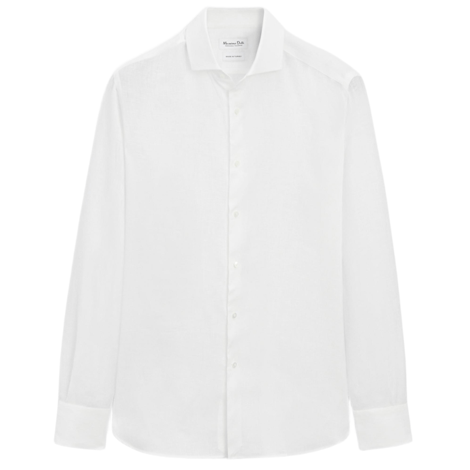 

Рубашка Massimo Dutti Slim-fit 100% linen, белый