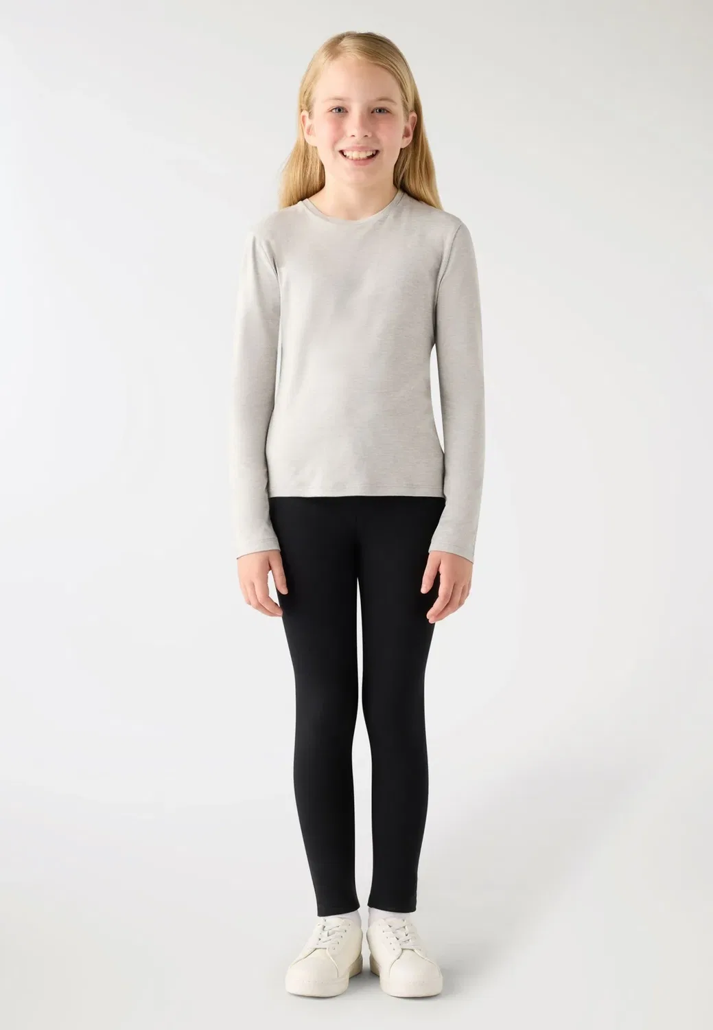Pack 3 t-shirt a manica lunga tinta unita - long sleeved top Terranova, Grigio Chiaro Melange