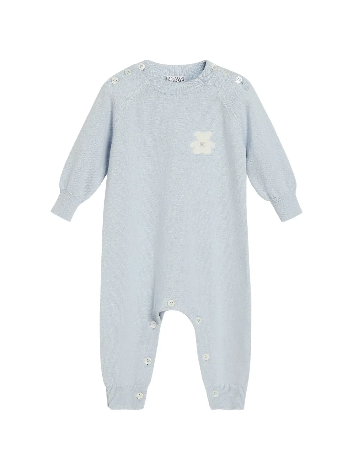 Кашемировая пижама Bernie вязки интарсия Brunello Cucinelli Kids, синий
