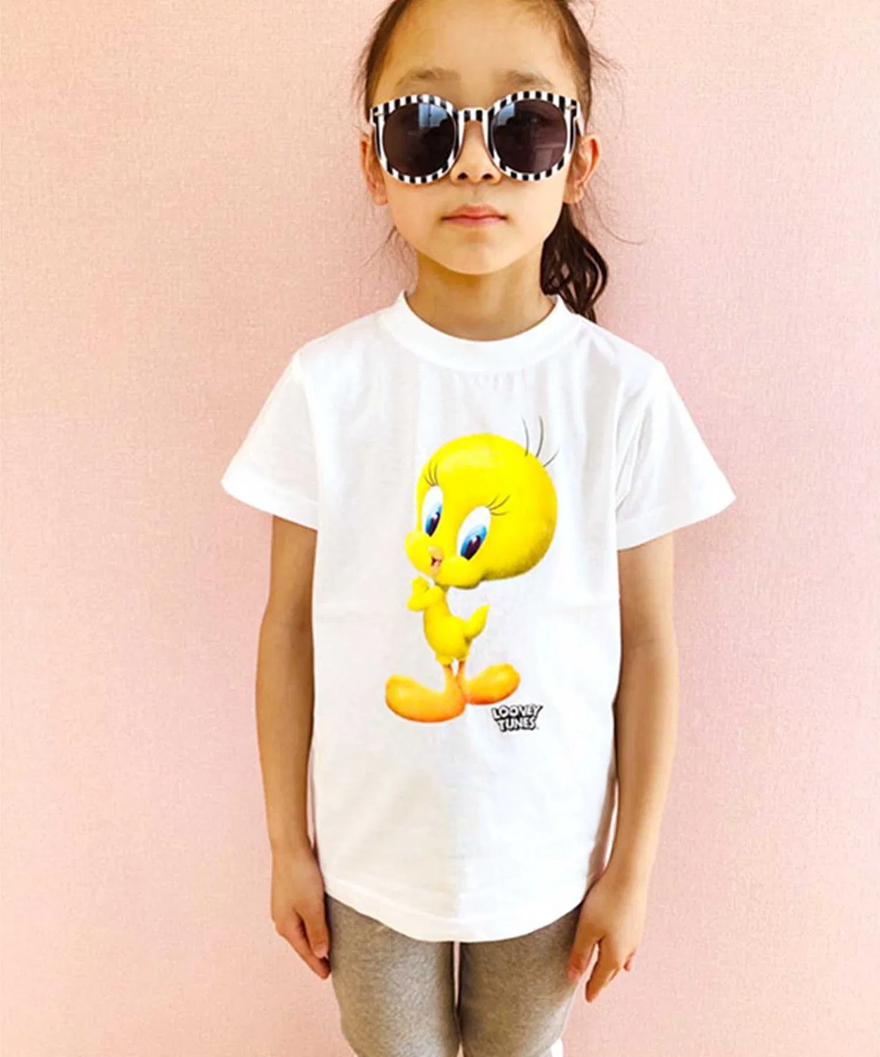 Детская футболка с коротким рукавом и принтом Looney Tunes Tweety THE CASUAL, Off White