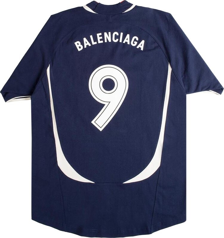 Футболка Balenciaga Soccer с номером, синий/белый — фото 3