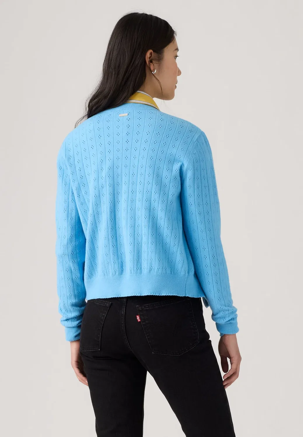 Очень мягкий кардиган с круглым вырезом, ажурной отделкой Levi'S, Alaskan Blue