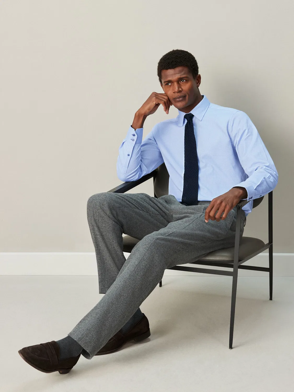 Рубашка формальная с текстурой, Slim Fit Next, синий — фото 3