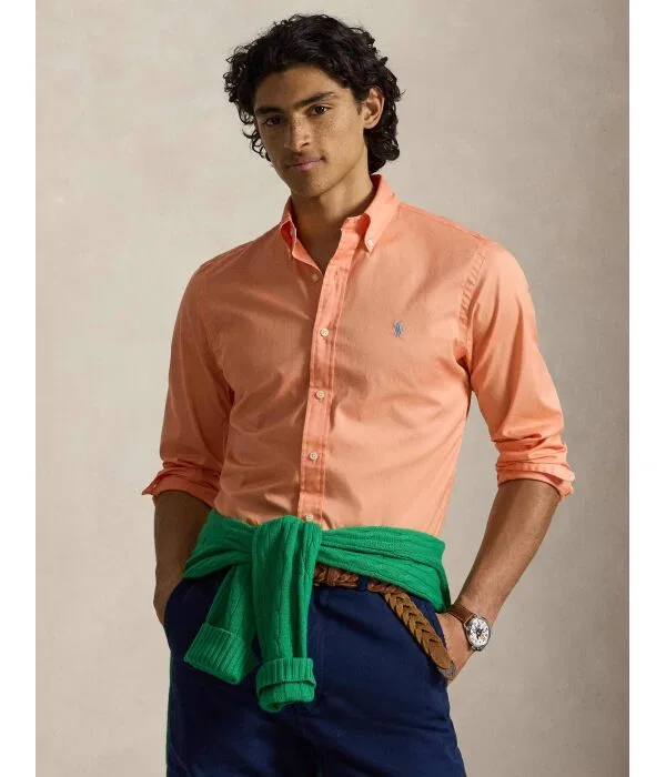 Мужская рубашка хлопковая Relaxed Fit Camicia Polo Ralph Lauren, Arancione