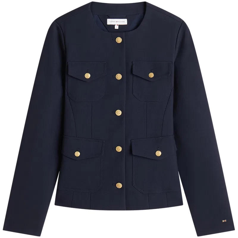 Женский деловой костюм с воротником-стойкой Navy Blue C1G Tommy Hilfiger, Navy Blue C1G — фото 3