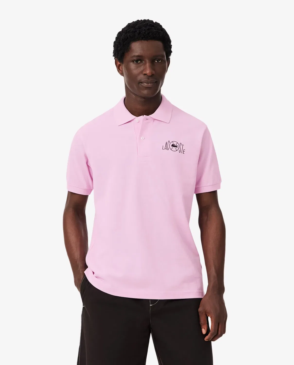Мужское поло с коротким рукавом из пике Lacoste, Rosa