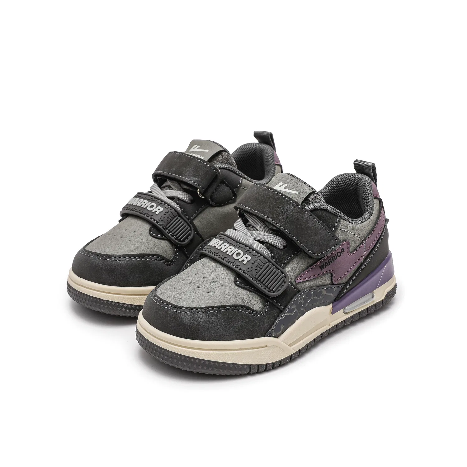 Детские кроссовки для скейтбординга с закрытым носком WARRIOR, Gray Purple — фото 4