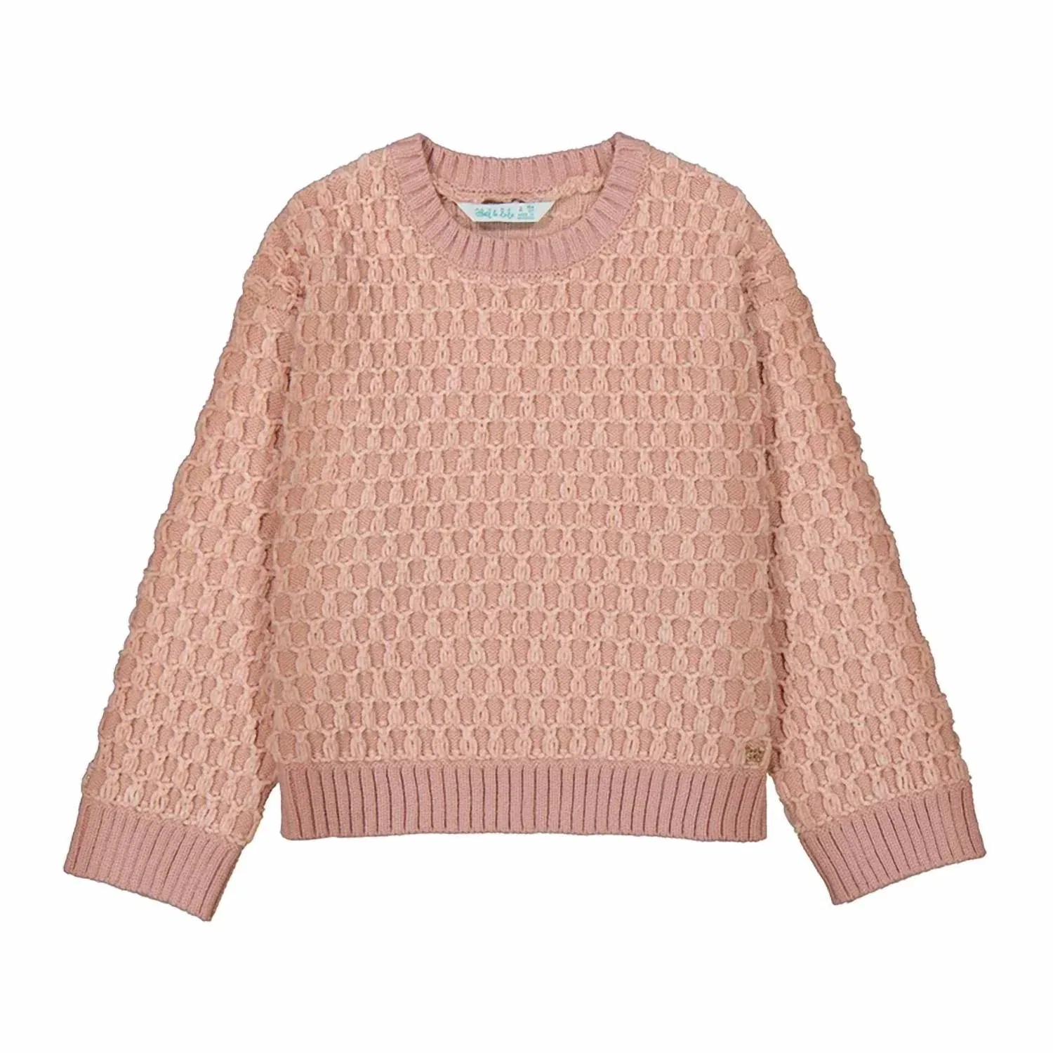 Детский свитер с жаккардовым узором Petal Jacquard Abel & Lula, розовый — фото 2