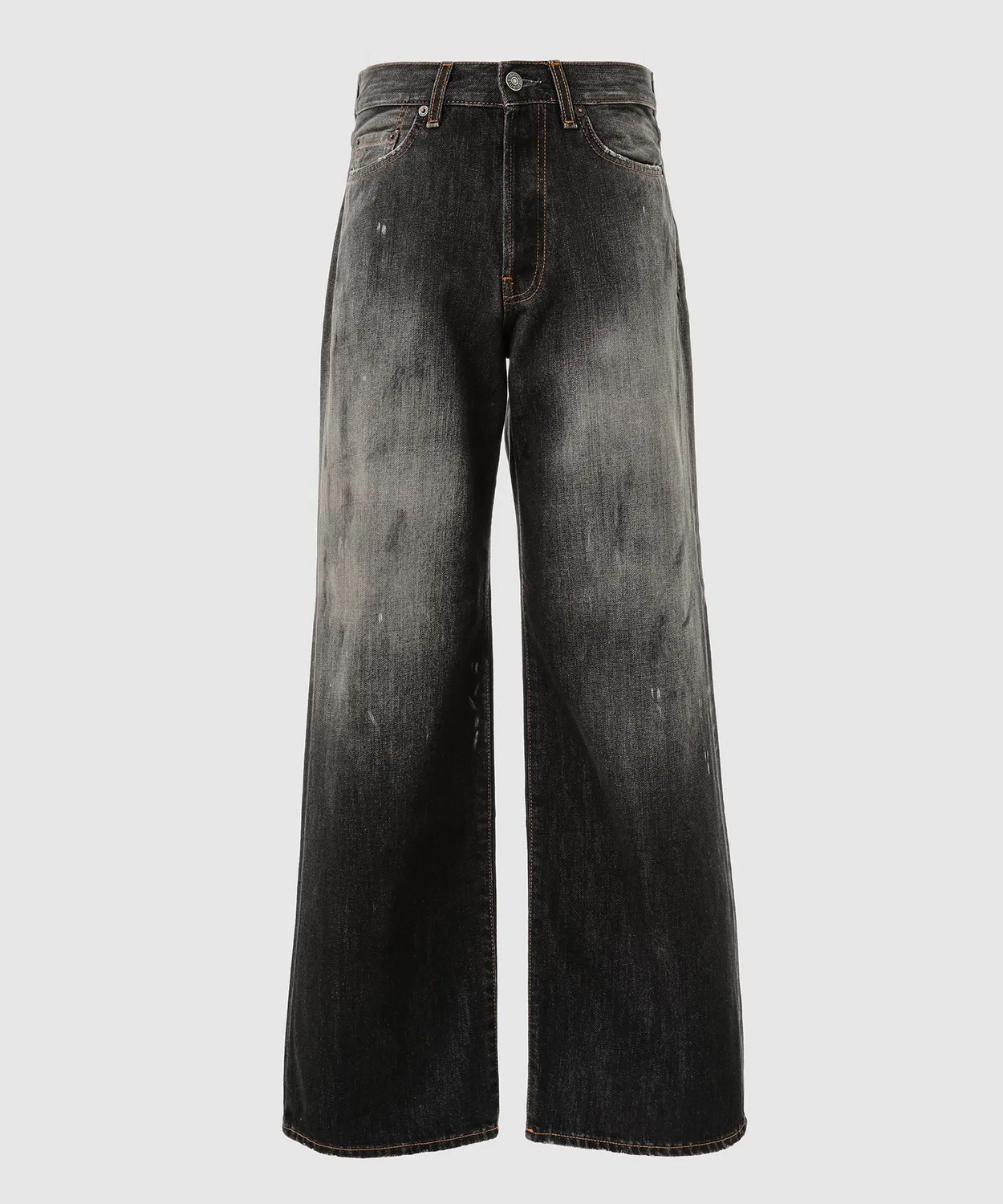 Джинсы с потертостями и росписью 1981 U Black Trafalgar Acne Studios, черный