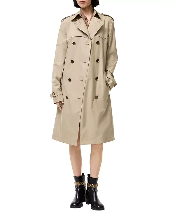 Женское пальто из габардина Foxfield Burberry, Salt Marsh Beige — фото 3