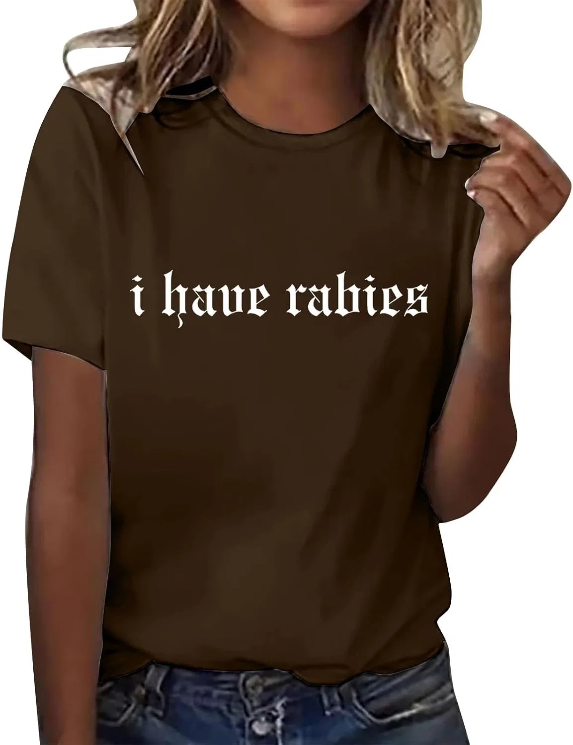 Футболка с принтом I Have Rabies, Brown — фото 2