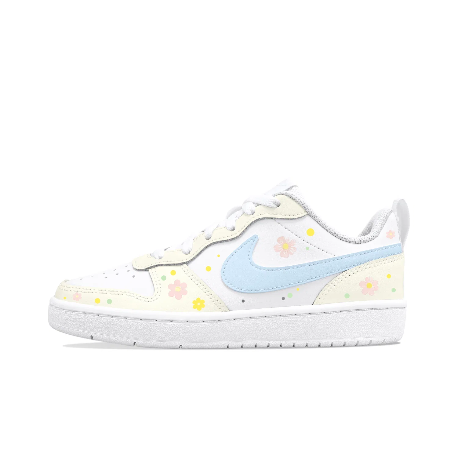 Детские кеды для скейтбординга Nike Court Borough White Yellow (Light Floral Bloom) — фото 3