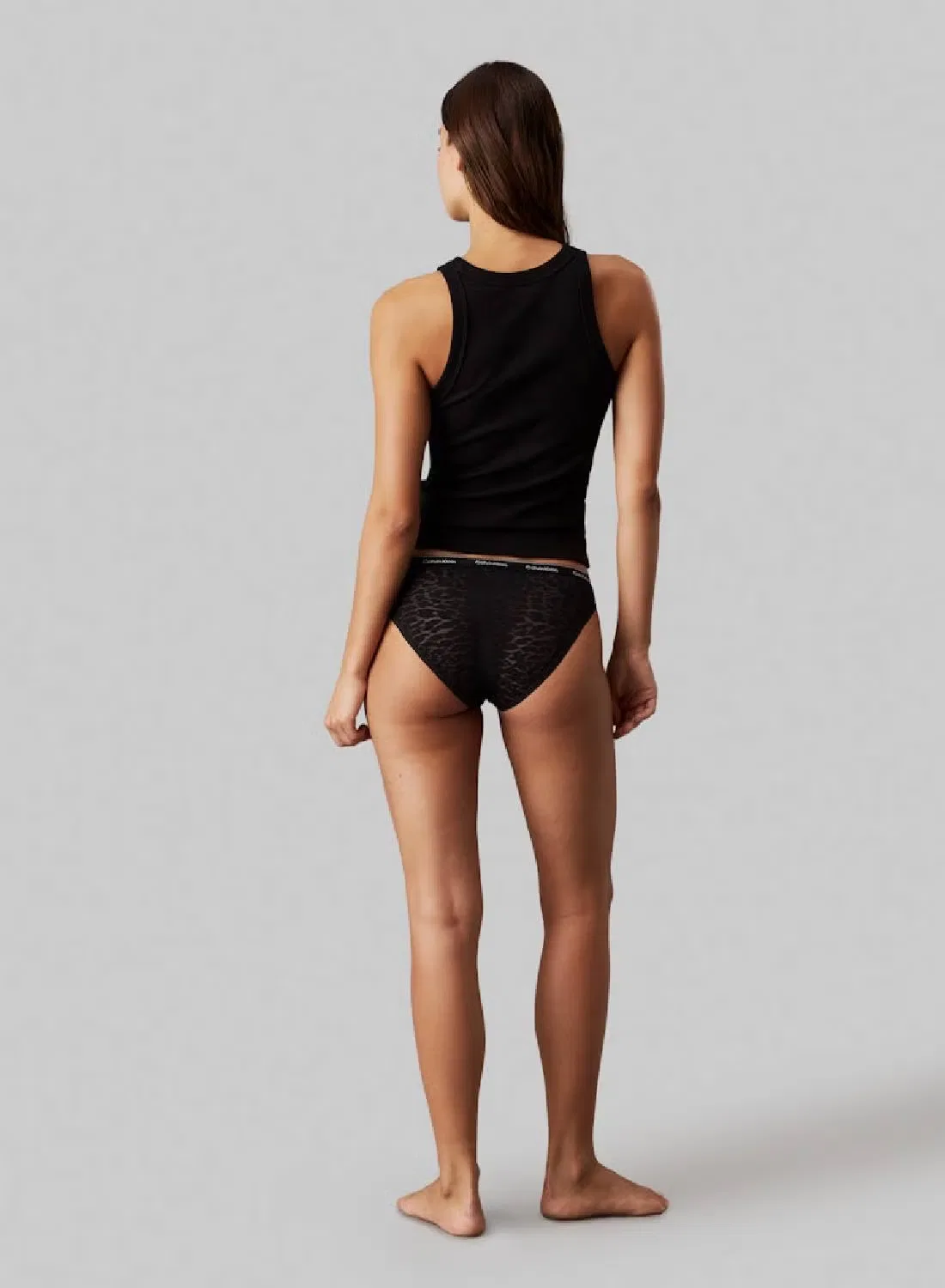 Трусы бикини с кружевом, комплект 3 шт, Calvin Klein, черный — фото 2
