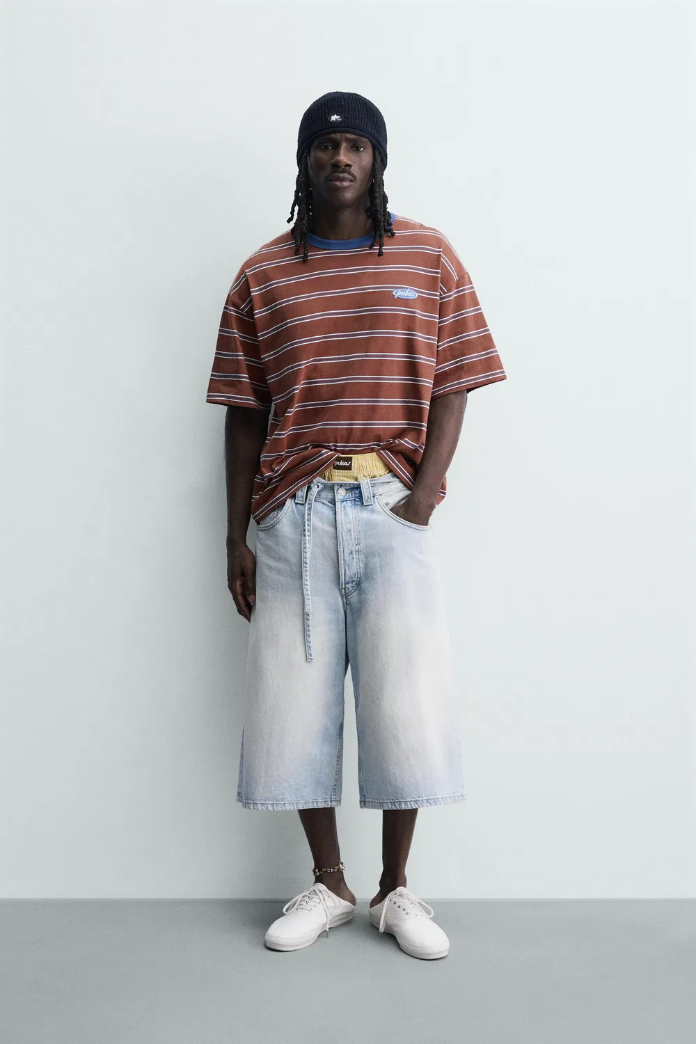 Футболка в полоску из жаккарда PUKAS SURF X ZARA, Brown Stripes