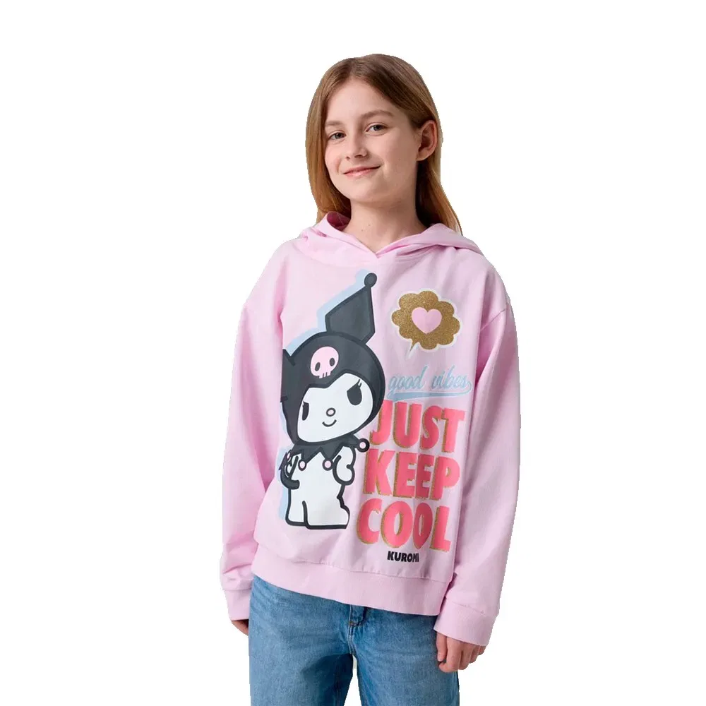 Детское худи для девочек с принтом Jy Hellok Name it, Pink