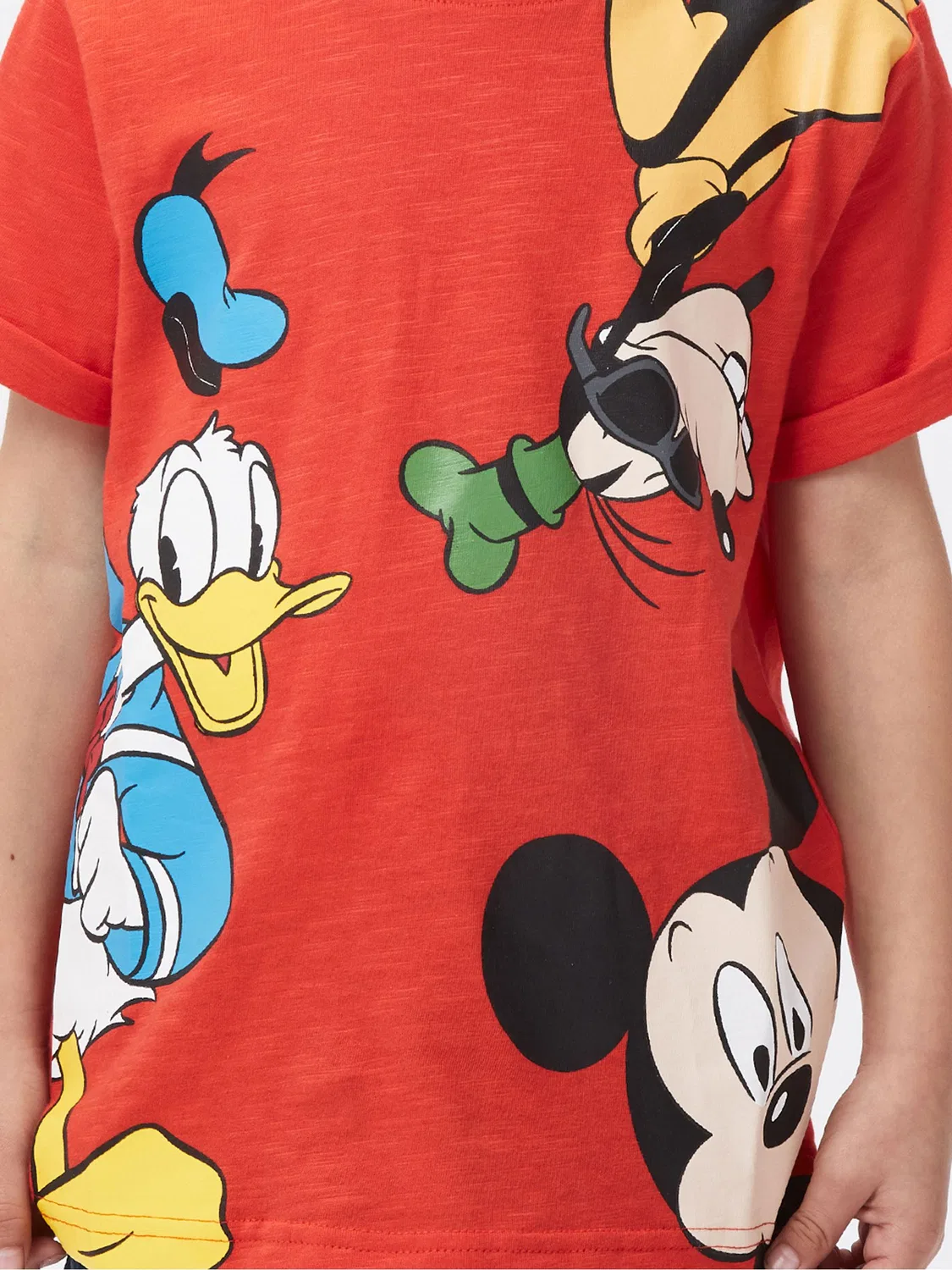 Футболка с принтом Mickey Mouse, Donald & Goofy Character, красный — фото 3