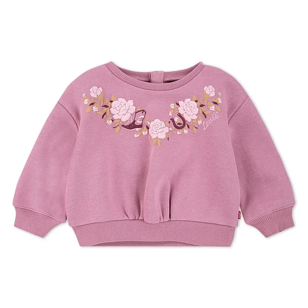 Детский свитшот для девочек с аппликацией Rose Front Tuck Crew Levi's, Pink