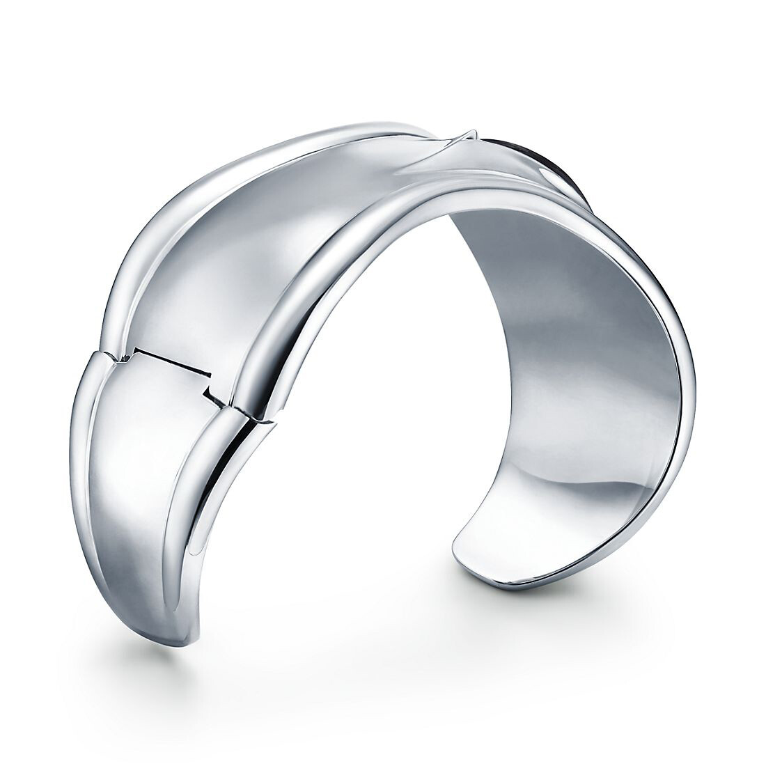 Браслет Tiffany & Co. Elsa Peretti Small Bone, серебро/ снежный обсидиан — фото 3