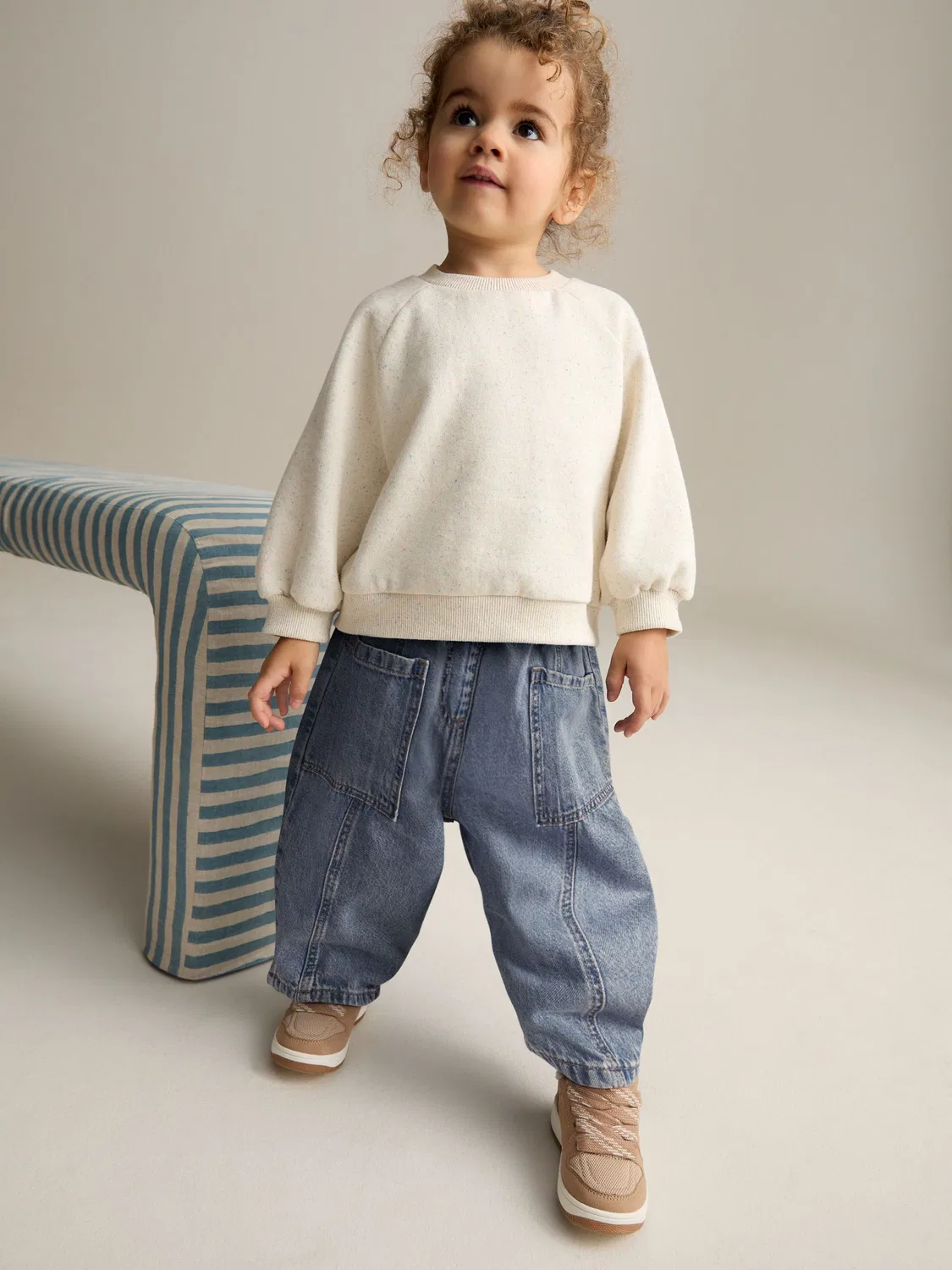 Джинсы Barrel из 100% хлопка Next, Mid Blue Denim — фото 2