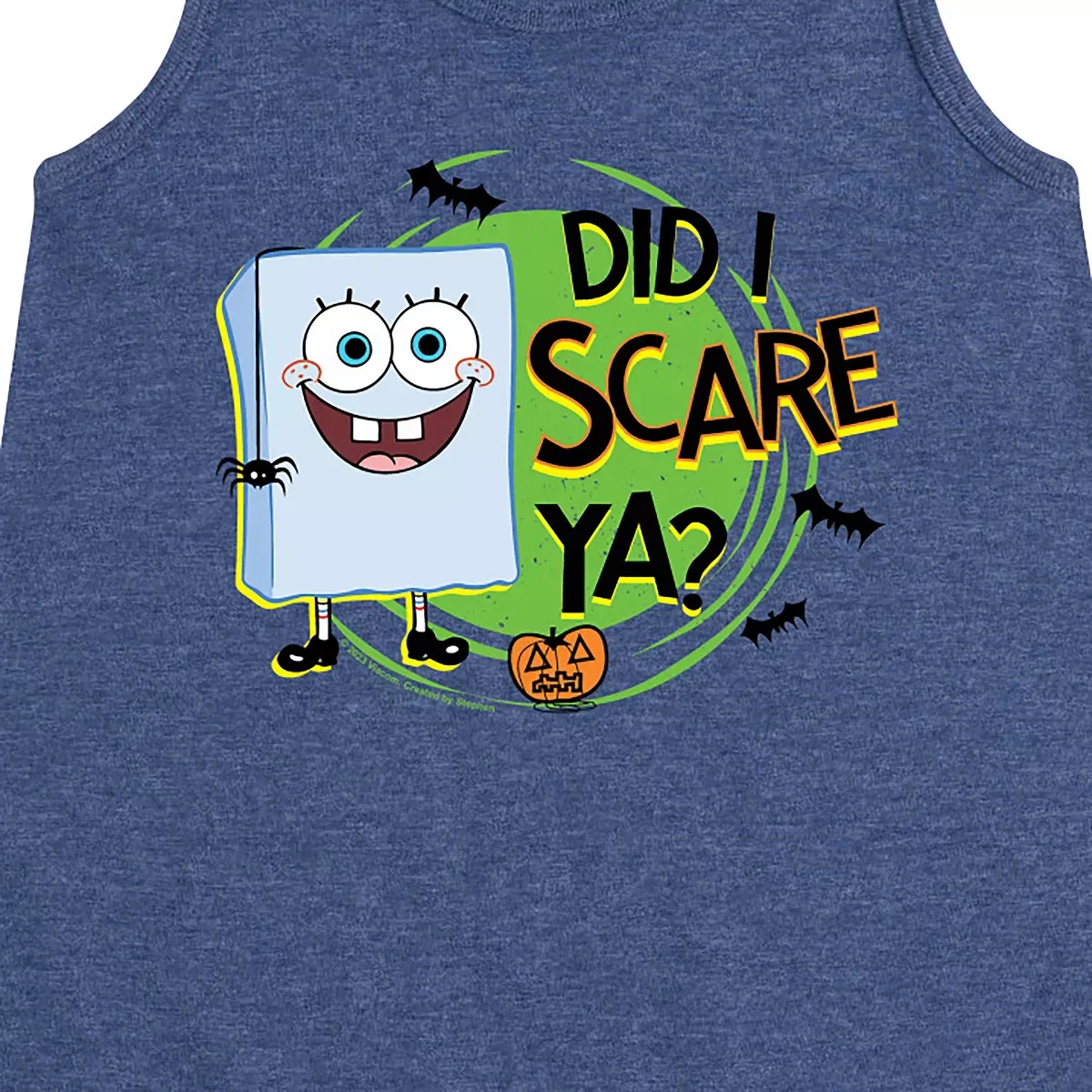 Детское платье-трапеция без рукавов SpongeBob SquarePants Did I Scare Ya Graph, Heather Navy — фото 2