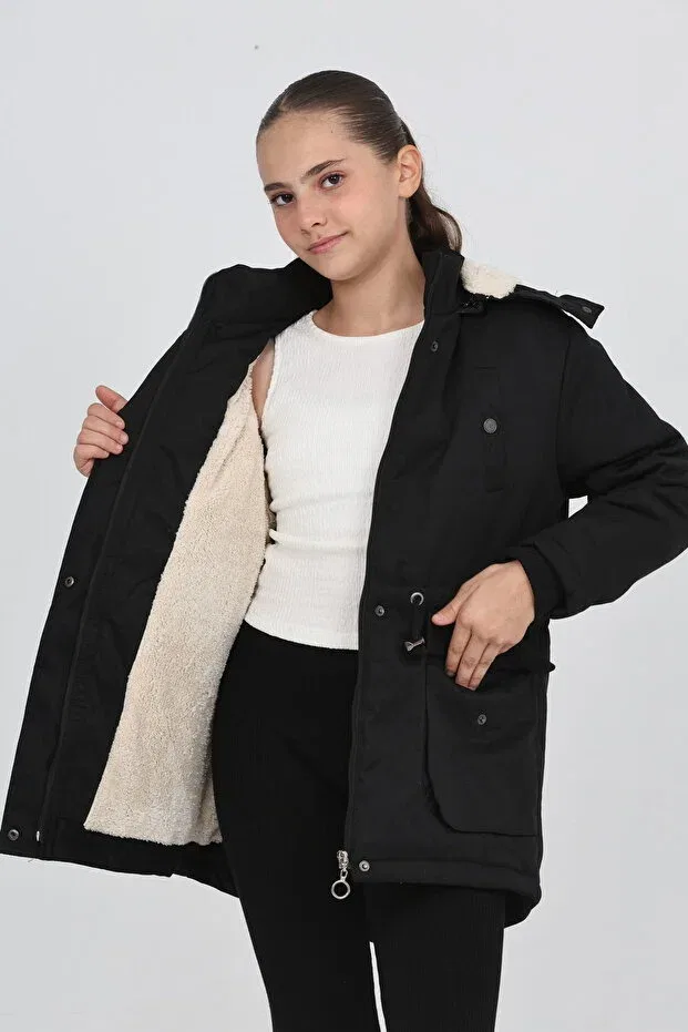 Детское пальто для девочек утепленное Parka Your Consent, Black