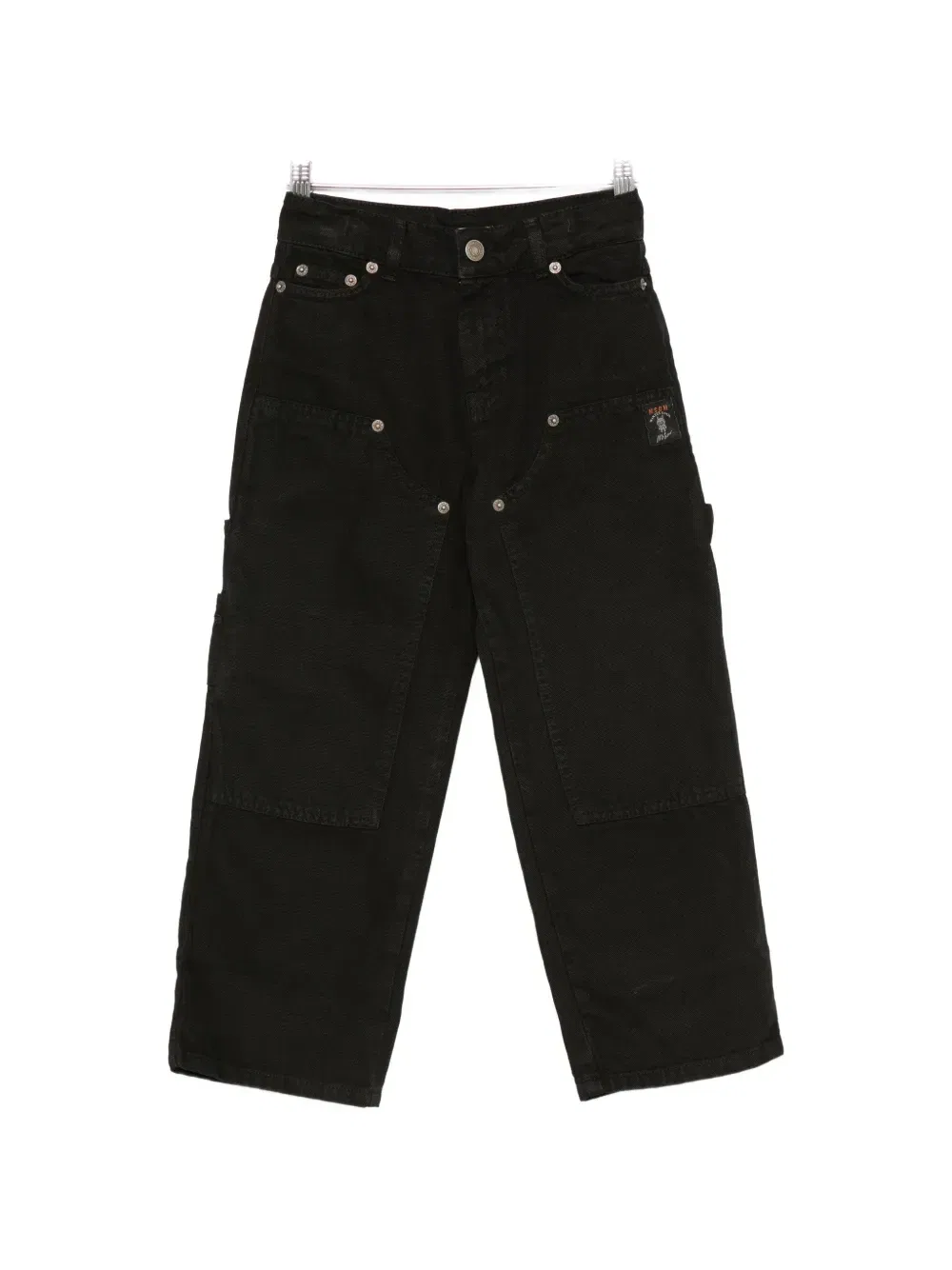 Джинсы с заклепками и нашивкой-логотипом Msgm Kids, черный