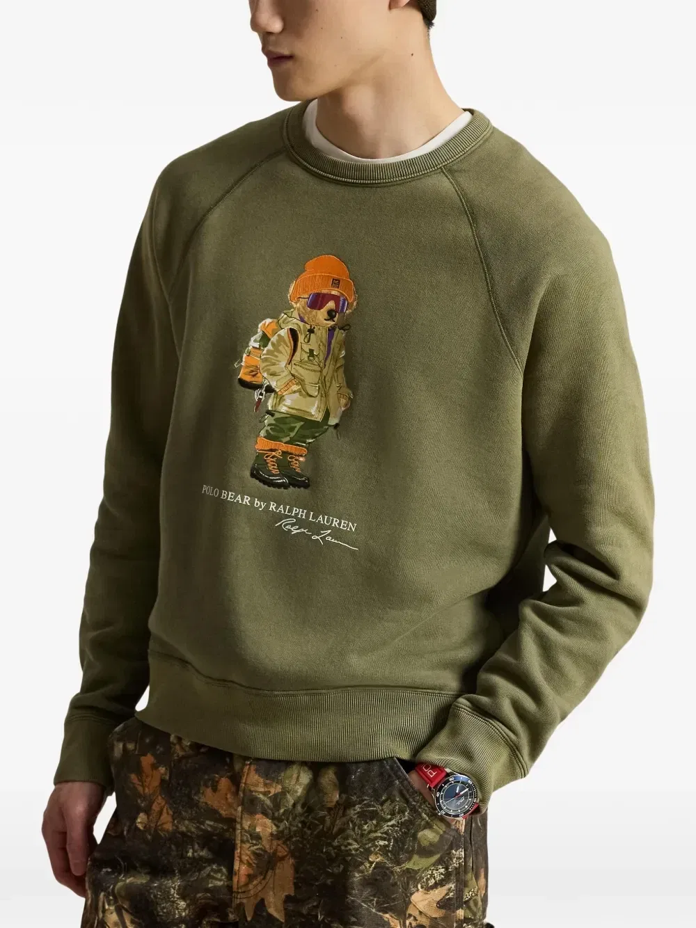 Свитер Polo Bear с рукавами реглан POLO RALPH LAUREN, зеленый — фото 3
