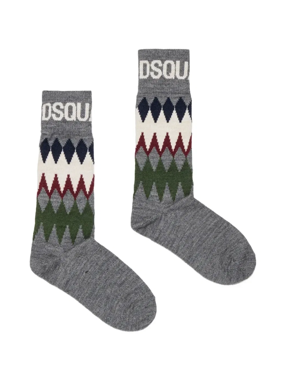 Носки с логотипом с интарсией в виде ромбов Dsquared2 Kids, серый