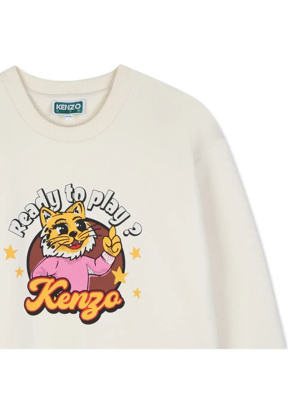 Свитер с графичным принтом Kenzo Kids, белый — фото 3