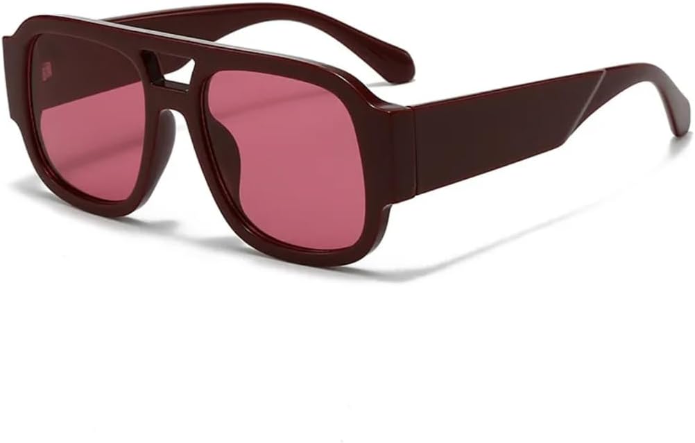 

Солнцезащитные очки с защитой UV400 | Двойные перемычки, яркие цвета, широкие дужки | для женщин и мужчин, для занятий спортом на открытом воздухе и вождения DSVIGF, Red Red