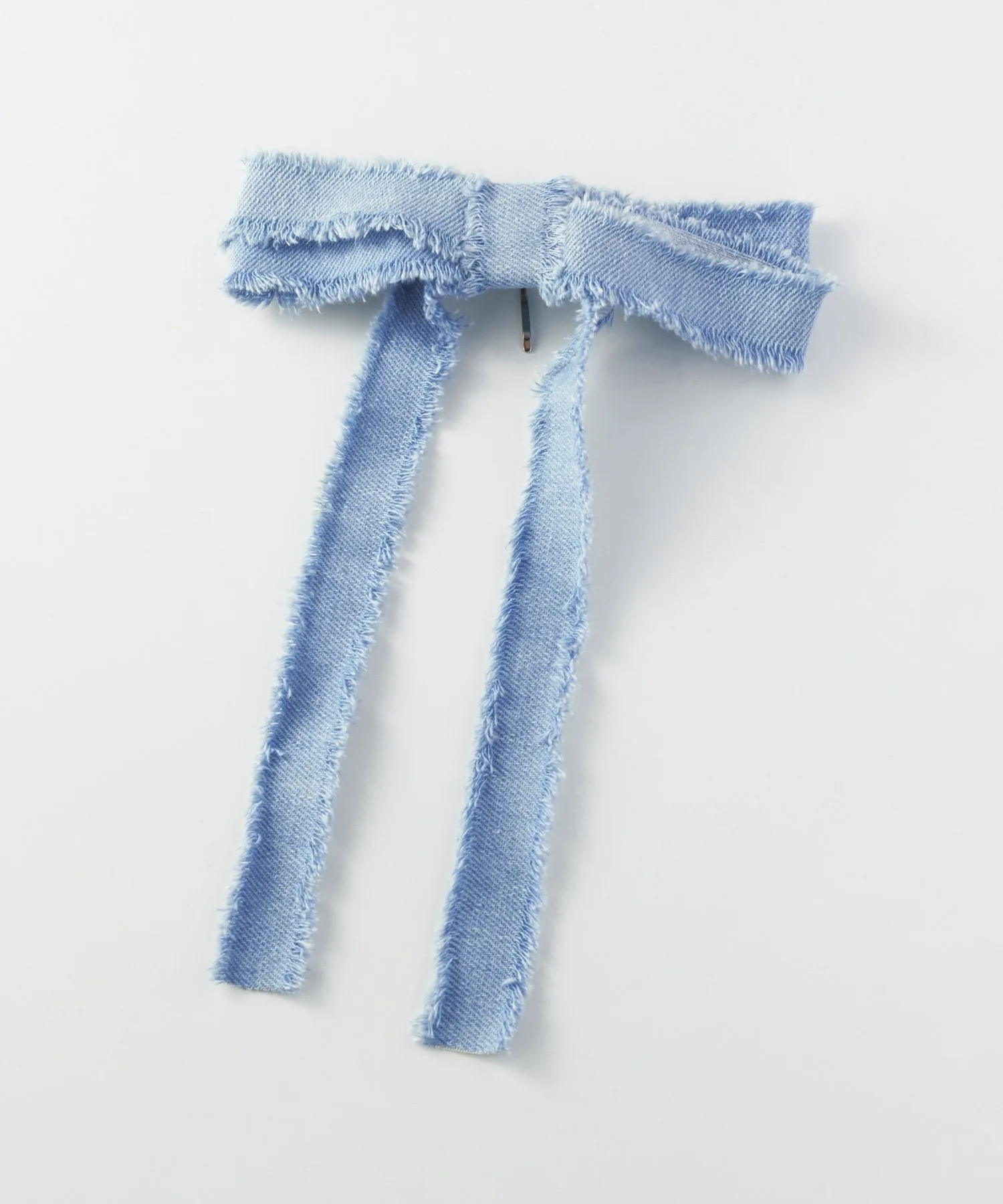 Заколка для волос из обрезанной джинсовой ленты Goldy, Light blue — фото 2