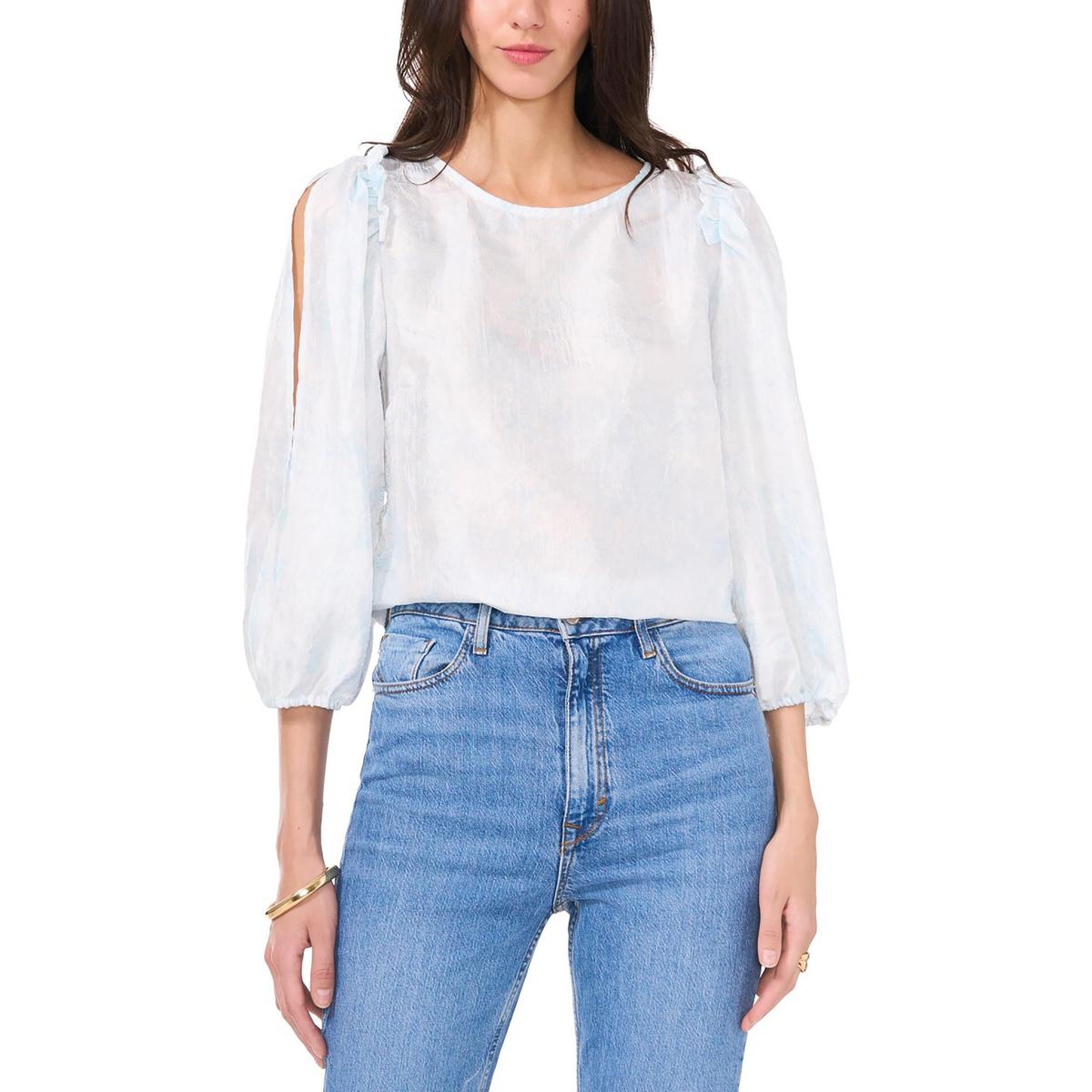 

Женская блузка из полиэстера на пуговицах Vince Camuto, цвет new ivory