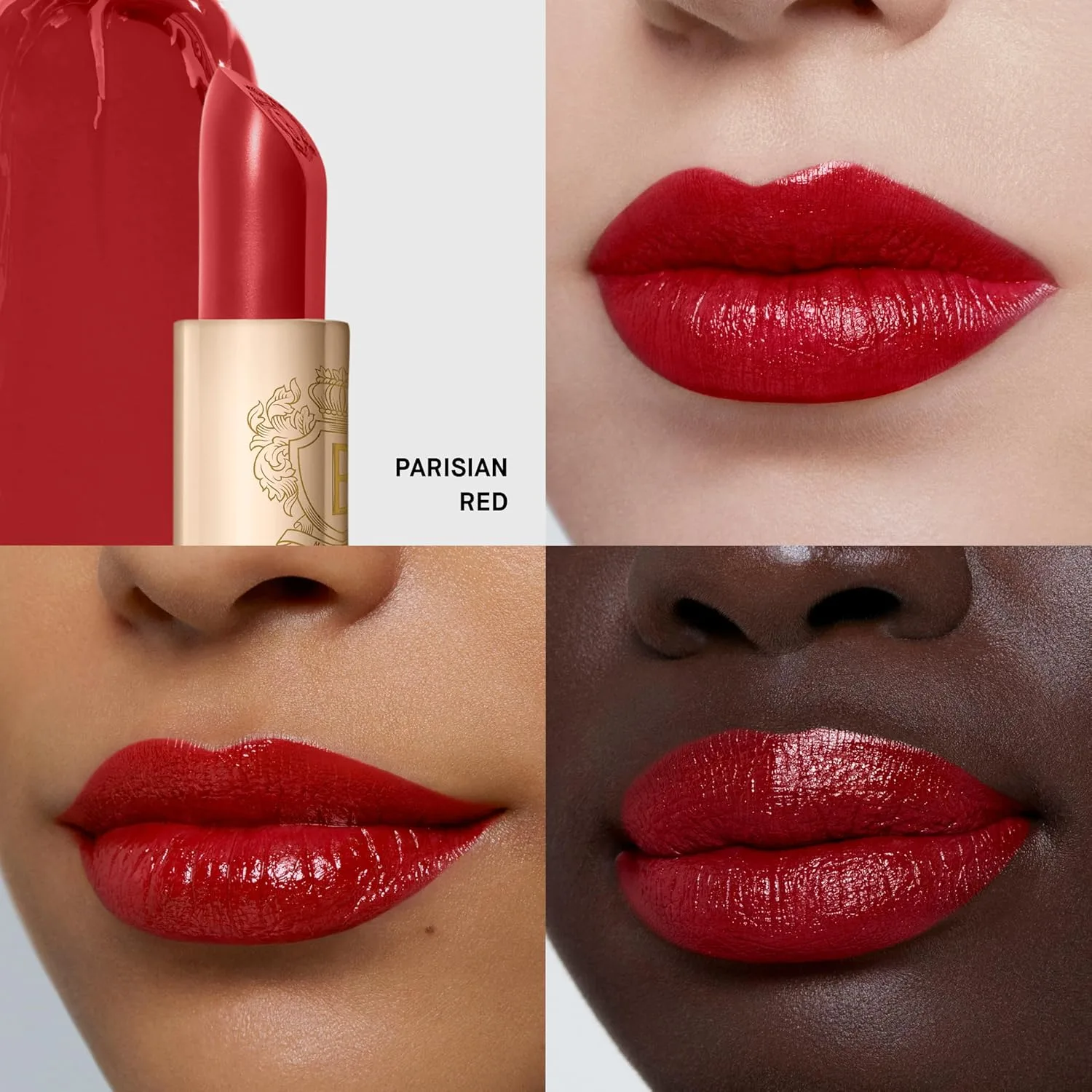 Помада Bobbi Brown Luxe | Яркая, ухаживающая за кожей помада для насыщенного сатинового финиша | Масло ромашки и воск из цветков жасмина, 0,12 унции, 14 Parisan Red (True yellow red) — фото 2