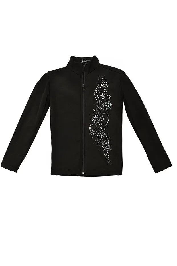 Детский комплект термобелья для девочек Snowflake stone detailed thermal ice skating children's tights top set Icymove, Black — фото 3