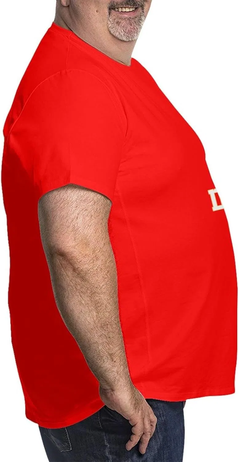 Мужская свободная футболка с круглым вырезом Custom Picture T-shirts for Big and Tall Men, Red — фото 4