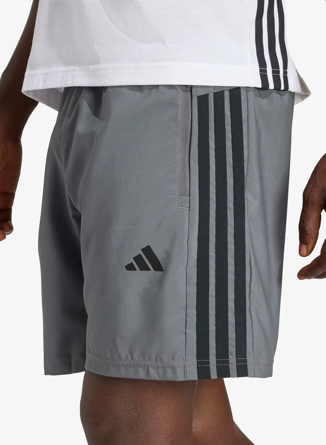 Шорты спортивные с технологией Climacool 3-Stripes Woven Adidas, серый — фото 3