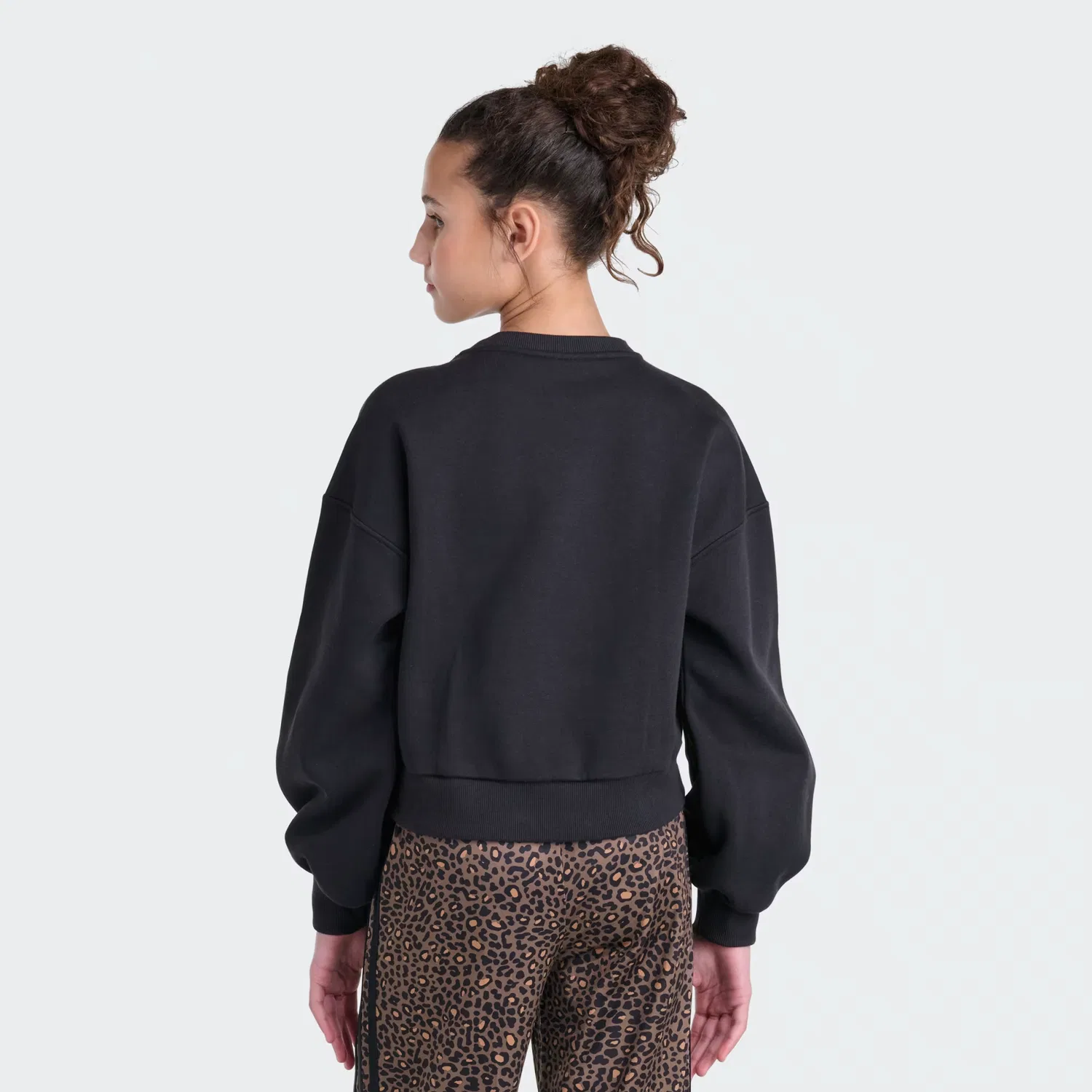 Детский свитшот с длинным рукавом и принтом Cheetah Trefoil Adidas Originals, черный