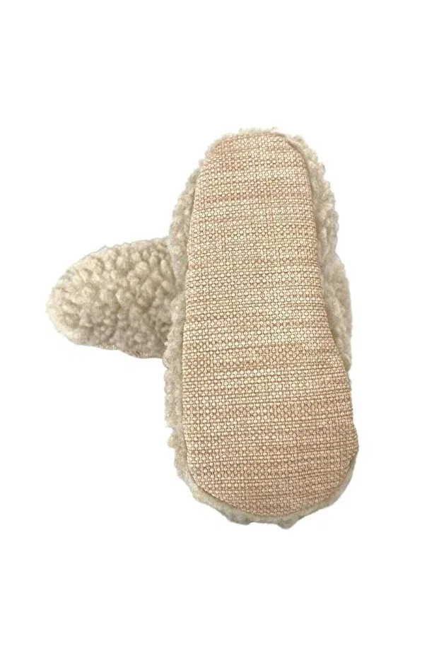 Детские пинетки с принтом First step baby booties Morgedan, Cream — фото 2