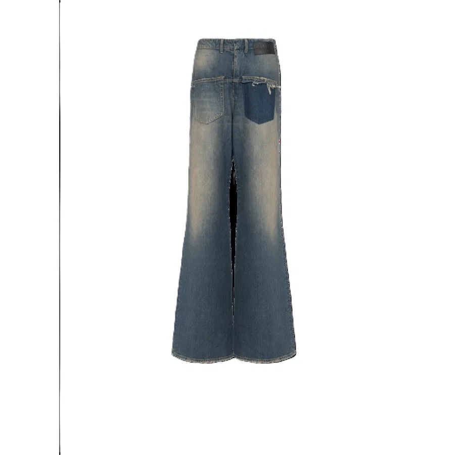 Брюки широкие джинсовые Balmain, Blue