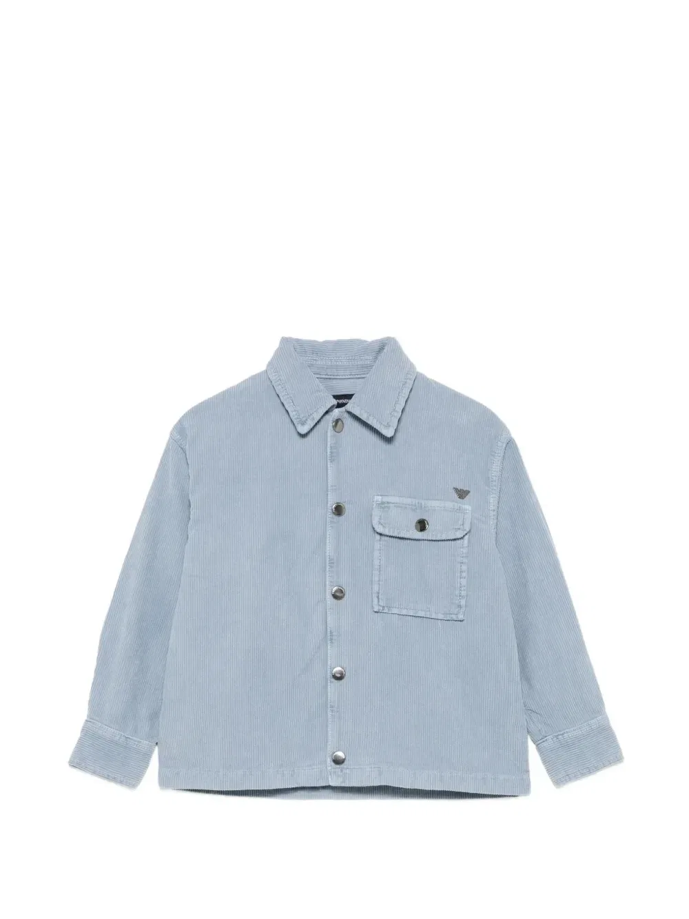 Вельветовая рубашка с логотипом Emporio Armani Kids, синий