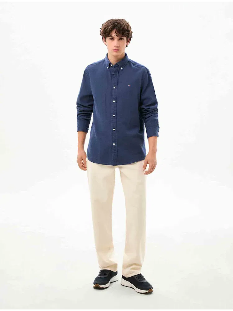 Рубашка Regular Fit из хлопка Dobby Structure TOMMY HILFIGER, Navy — фото 2