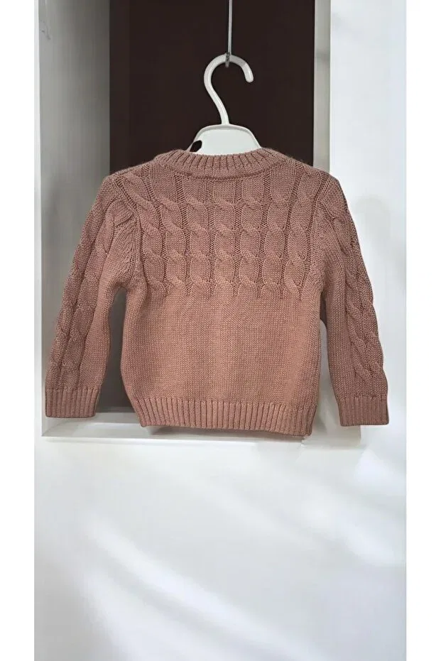 Детский кардиган для девочек с косой вязкой Imoop Design, Pink — фото 4