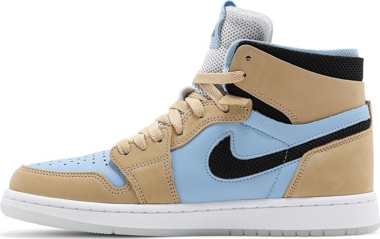 Кроссовки Wmns Air Jordan 1 High Zoom Comfort High Psychic Blue Sesame, синий — фото 3