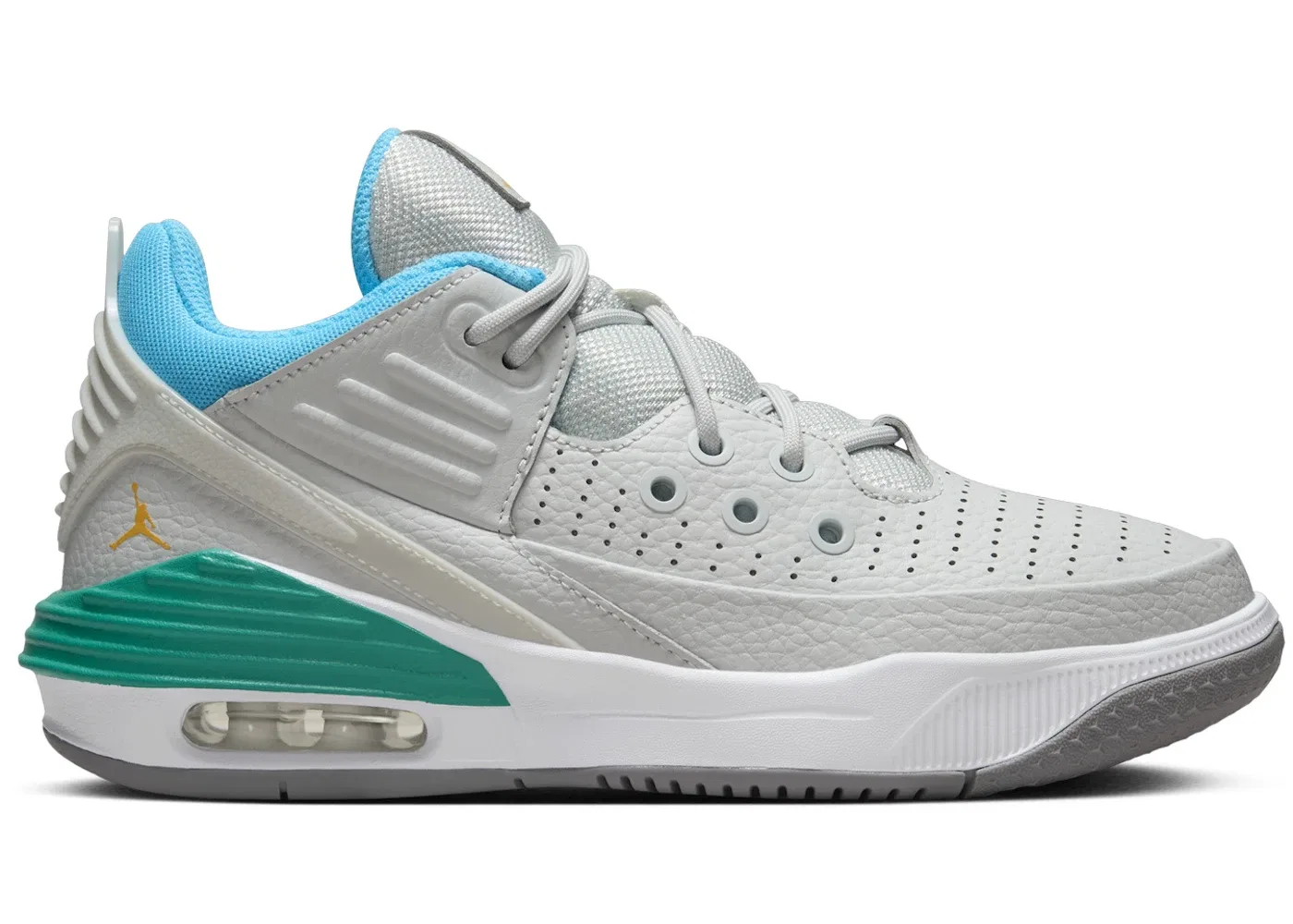 Детские кроссовки Lifestyle Jordan Max Aura 5 Jordan, Photon Dust Cement Grey New Emerald Taxi