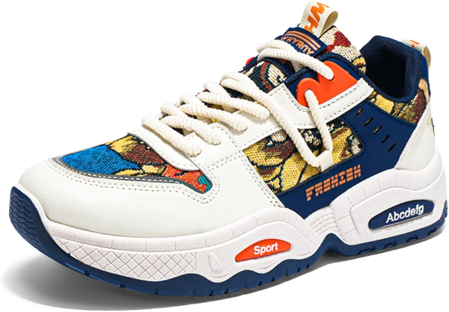 

Мужские стильные повседневные кроссовки с сеткой и шнуровкой, противоскользящие скейтбордические туфли, подходящие для активного отдыха, прогулок и бега Igzbibg, синий