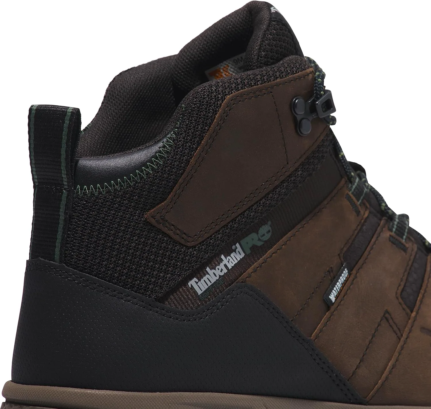 Рабочие ботинки Timberland PRO Switchback Lt 6 дюймов для взрослых, унисекс, с мягким носком, водонепроницаемые, для промышленного использования, коричневый/зеленый — фото 3