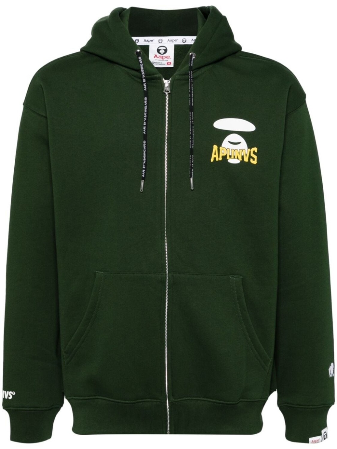 

AAPE BY *A BATHING APE худи на молнии с логотипом, зеленый