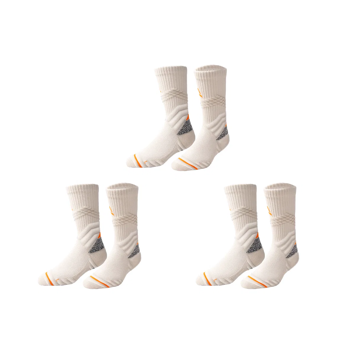 Носки баскетбольные высокие PEAK 3 Pack Ecru