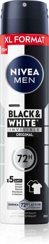 

Мужской черно-белый невидимый оригинальный спрей-антиперспирант для мужчин Nivea, 200 мл