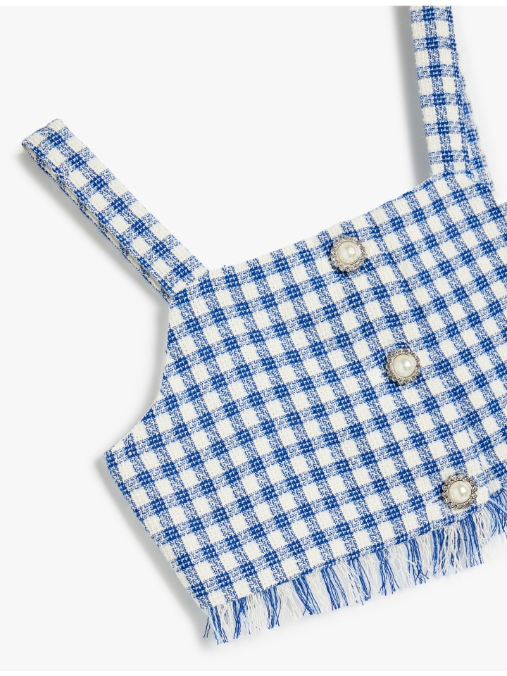 

Блузка в клетку темно-синего цвета KOTON